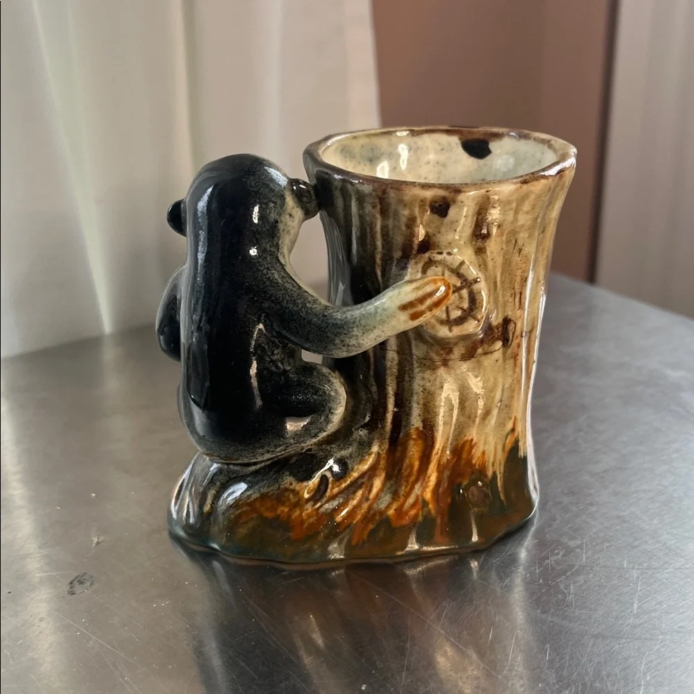 Ceramic Monkey Posy Vase Made in Japan Hand Painted Collectible Cottagecore Vtg - Picture 3 of 8